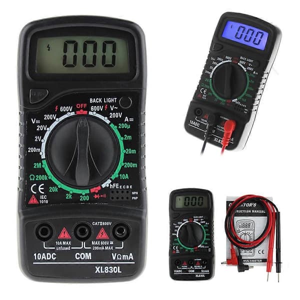 Amperemeter Voltmeter Batteri Volt Ström Voltmeter Digital Display Multimeter