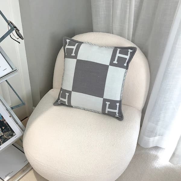 45x45cm H-Bokstav Ull Kashmir Kuddfodral Våningssäng Soffa Flygplan Grå