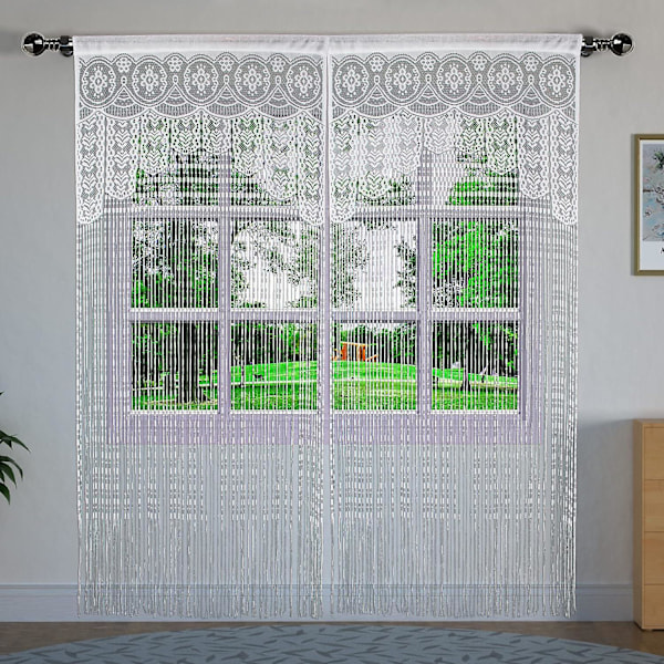 2 st Macrame Spetsdörrgardiner för dörröppningar, rumsavdelare dörröppning Hippie fönsterpanel rumsavdelare vägg garderob gardiner för sovrum garderobsdörr