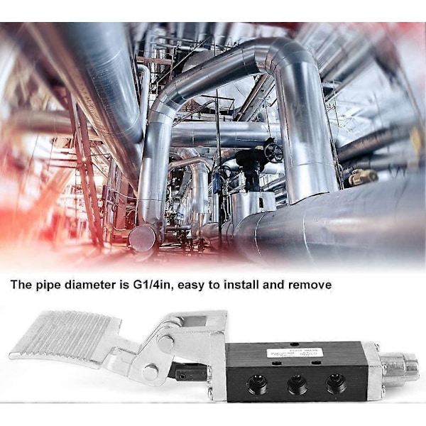 1/4\" Pneumatisk fotpedalventil, 5-vägs 2-läges aluminiumlegering luft pneumatisk fot tryckkontrollventil pneumatisk brytare