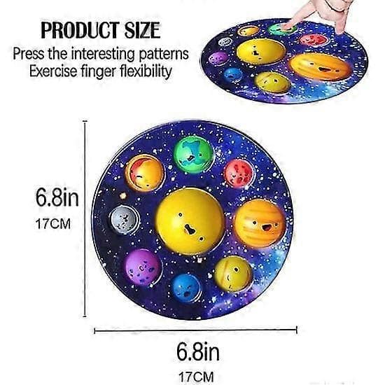 2 st Finger Press Bubble Leksaker-c Solsystemet Leksaker Bubble Planet Pop Ångestlindring Vuxen Present Barn