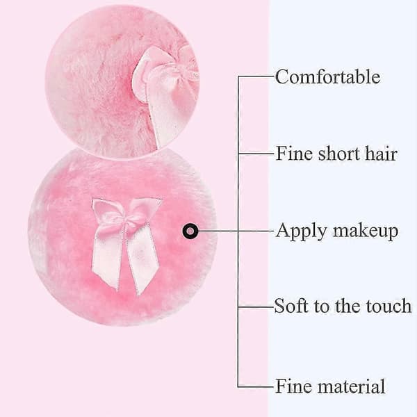 2-pakning 4,12'' Stor Fluffy Pudderkost Myk Pudderkost Rosa Ansiktskost