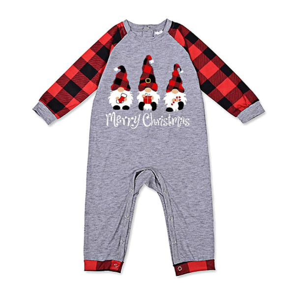 Merry Christmas Family Matchande Pyjamas Set Kort printed pläd pyjamas Jul hem kläder Baby 3-6 Months