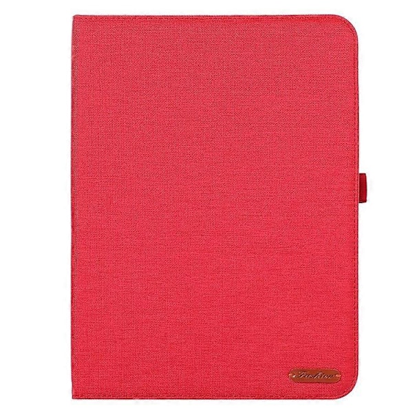 Yhteensopiva Oppo Pad Neo -tabletin kangaskuvioinen nahkakotelo, jossa on jalusta ja korttipidike Red