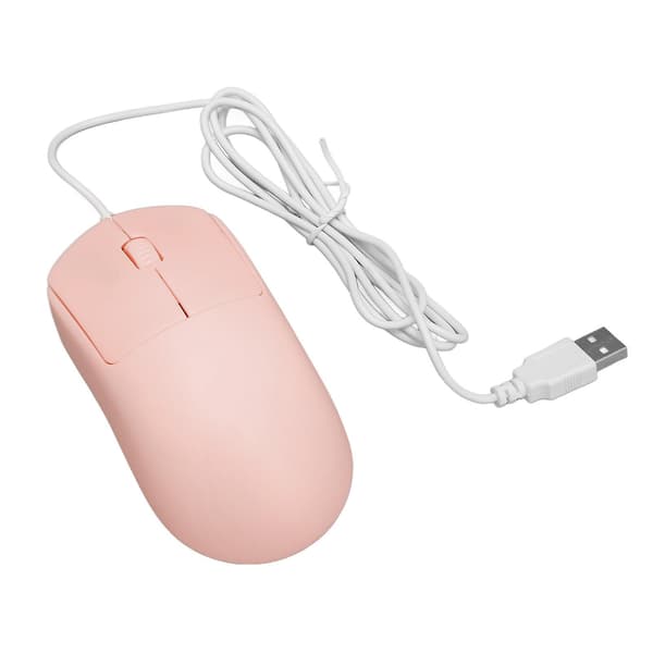 Kablet mus optisk 1200DPI USB-port Ergonomisk design Plug and Play datamus for bærbare datamaskiner Stasjonær PC Rosa