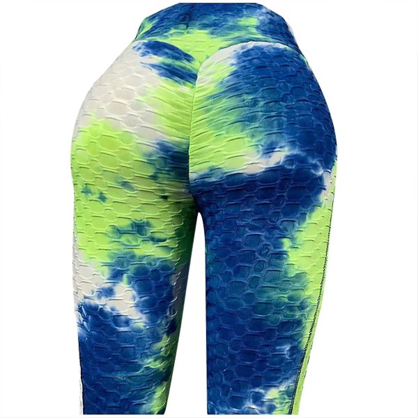 Tflycq Mode Dam Lång Flerfärgad Tight High Waist Elasticity Sports Yoga Byxor Blue L