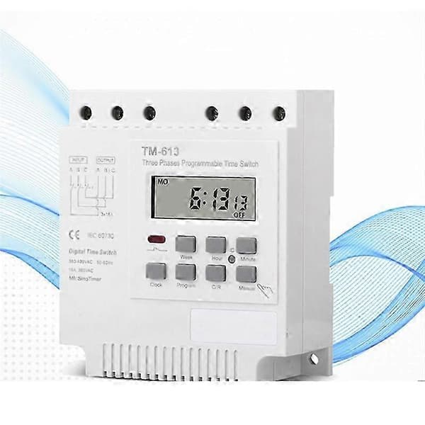 Trefaset 380V 415V TIMER Programmerbar Bryter med Bakgrunnsbelysning Utgave d