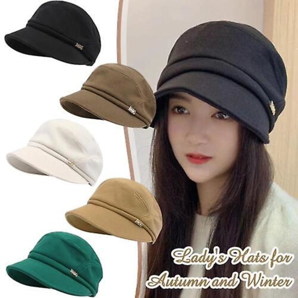Kvinnor Newsboy Peaked Basker Cap Varm Visir Hat Ny Kvinna Newsboy Cabbie Basker Cap Basker Hattar Newsboy Hattar Green