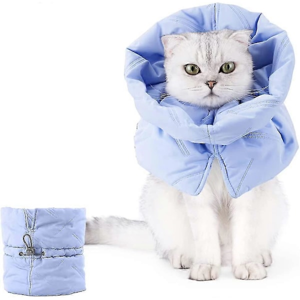 Kattkrage Justerbar Återhämtningskrage Efter Operation, Blå (Storlek: S)