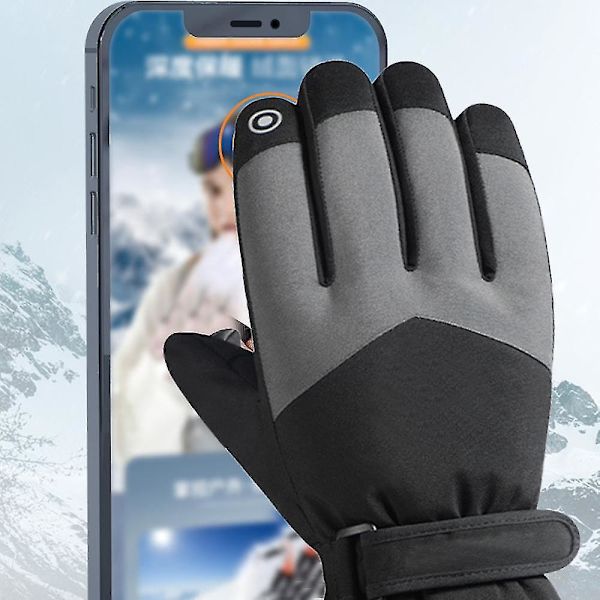 Ski Lumihanskat Talvi Kylmä Sää Tuulenpitävät Lämpimät Sukset SK15 Black (men)
