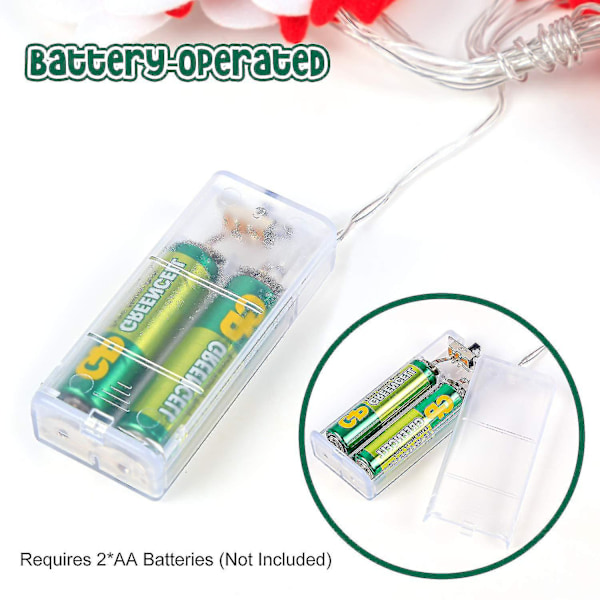 Jul Snögubbe Ljusslinga - 10 LED-lampor 1,65 m Vattentät Ljusslinga, Kort Plysch Ljusslinga För Juldekorationer (batteridriven) TY