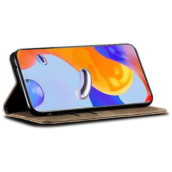 Yhteensopiva Xiaomi Redmi 13C / Poco C65 4G -puhelimen suojakotelo lompakko PU-nahkaa pudotussuoja Khaki