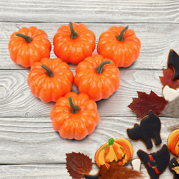 Sesong- og høytidsdekorasjoner 8 stk Kunstige gresskar Mini falske gresskar Gresskar til Halloween Klembar dekompresjon Q