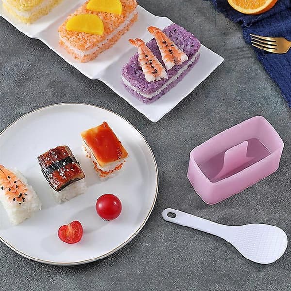 Rektangulær Onigiri Risform med Ske Madpresse Sushi Maker Køkkenredskaber