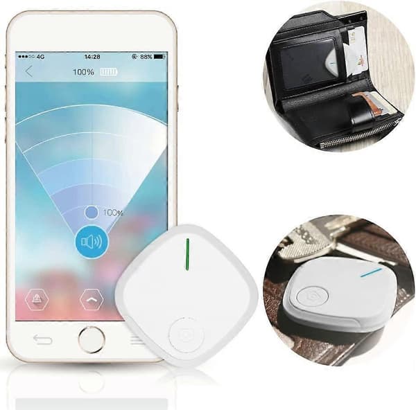 Setti 2x häviämisenestolaite, Bluetooth, iOS/Android, 37mm, valkoinen/musta