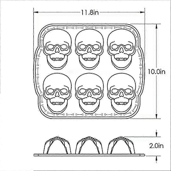 Ware Halloween Bakeware, Spöklikt Skalle Cakelet Form, Brons