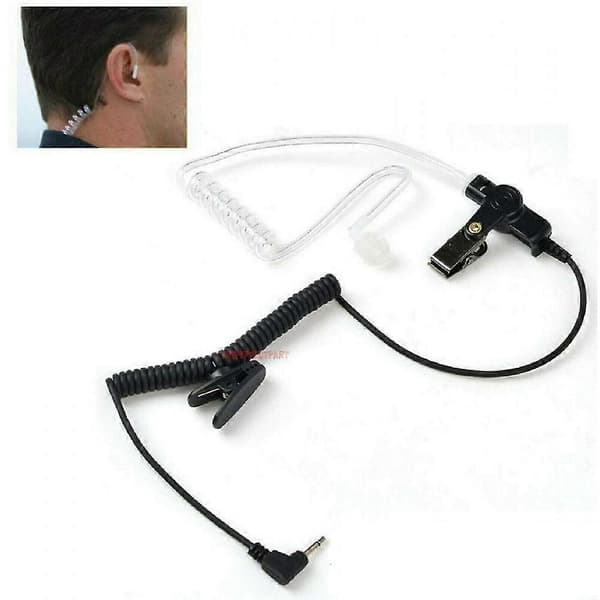 3,5 mm Polis Lyssna Endast Akustisk Rörsnäcka Headset för Motorola Högtalarmikrofon LCD