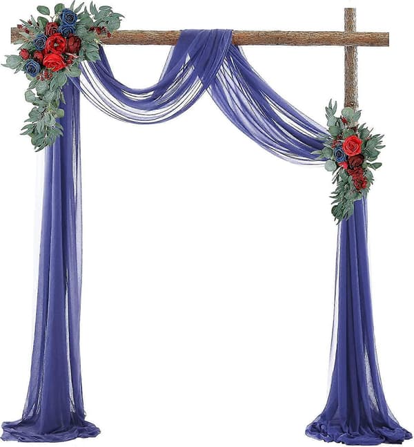 Bröllopsbåge Draperingstyg Marinblå Bakgrundsgardin 1 Panel Tyg Tak Y