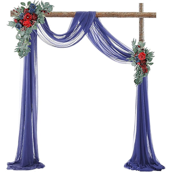 Bryllupsbue Draperingsstoff Marineblå Bakgrunn Gardin 1 Panel Tyll Tak Y