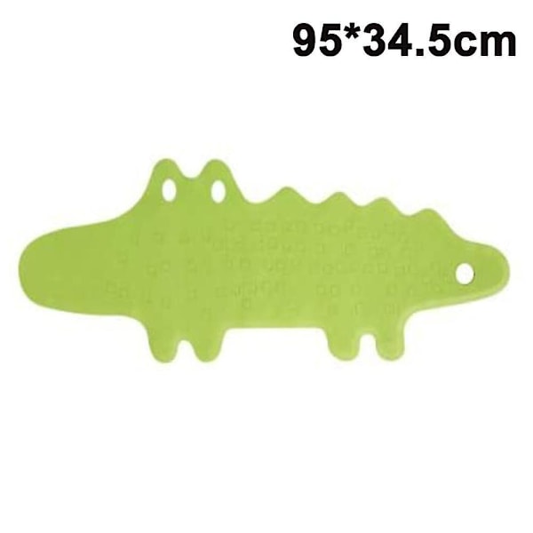 Skridsikker Bademåtte Børn Anti-skrid Badekar Måtte Brusemåtte Børn, blød Gummi, Maskinvaskbar, krokodillemønster 95cm*34.5cm Wuqx