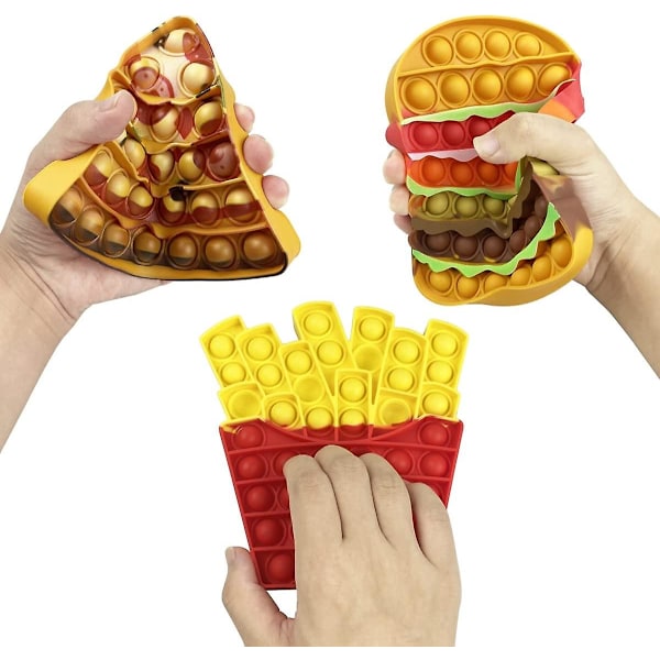 3-pack Pop Fidget Leksakspaket Mat Sensoriska Leksaker För Barn Pojkar Flickor Småbarn Julstrumpa Fyllmedel Fest Favörer Gåvor Stresslindring