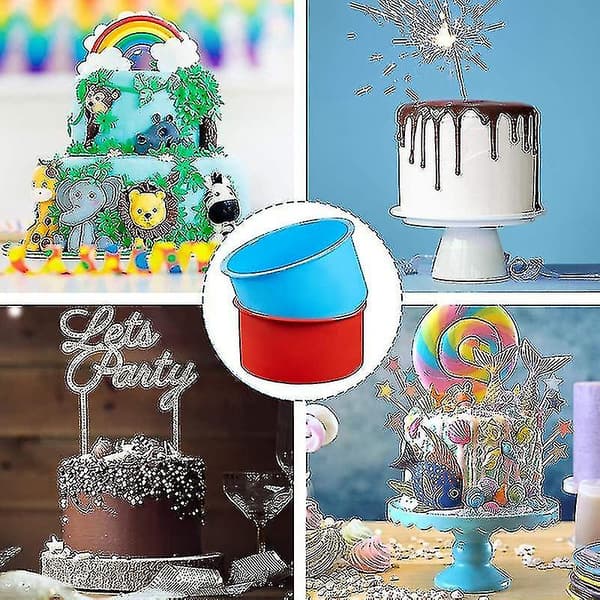 10 Stycken 4 Tum Bakform Kök Silikon Bakplåt Röd, Blå