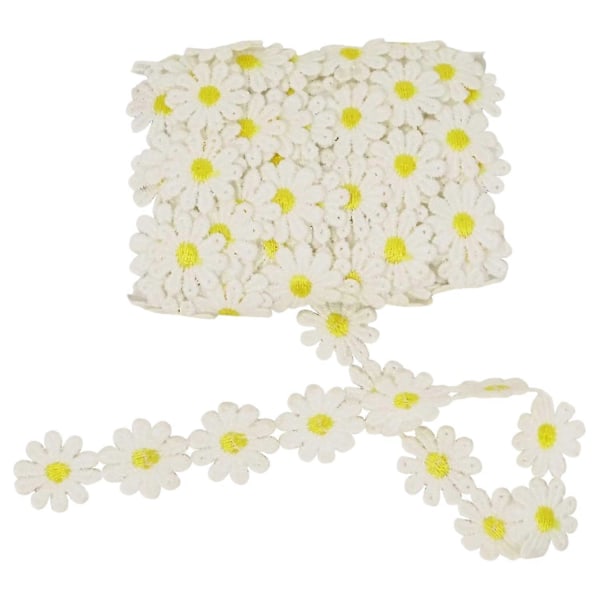 15 Yards Dekorativ Spets Broderad Kantband för Sömnad eller Hantverk Dekoration (Daisy)