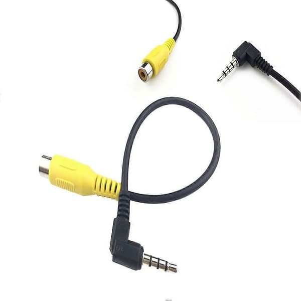 2,5 mm til RCA Letvægtskabel Konverter GPS Tablet Forlænger Pladsbesparende Bakkamera Bakspejl Nem Installation til Bil DVR (Sort)