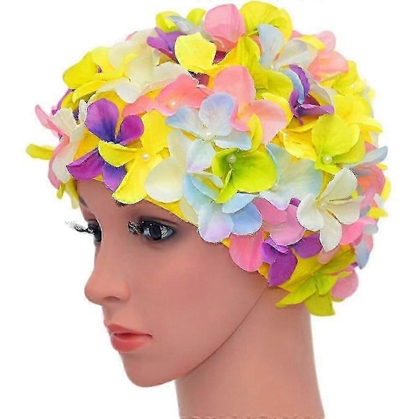 Retro Blomstrete Badedrakthette for Kvinner