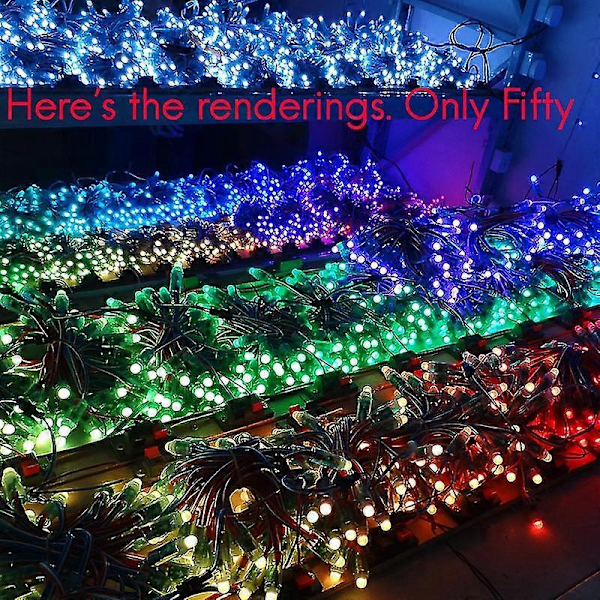 50 st LED-pixelsträngar med WS2811, vattentät, fullfärgad, perforerad, 12 mm (haoyi