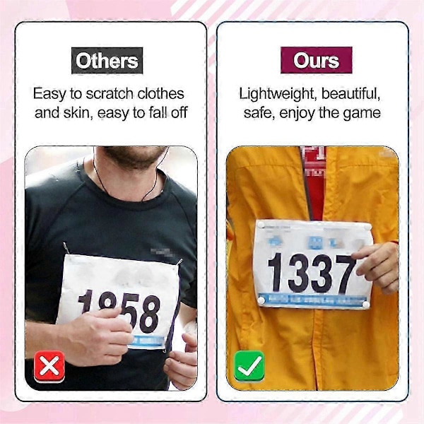 10 Par Løpebib-Magneter, Magnetiske Løpebib-Klemmer Maraton Bib-Klemmer Løpebib-Spenner Bib Fa