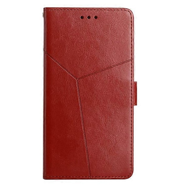 Kompatibelt för ZTE Blade L9 Anti-fingeravtryck Y-formade Linjer Präglat Handrem Magnetiskt PU Läder Ställ Telefonskal med Plånbok WineRed