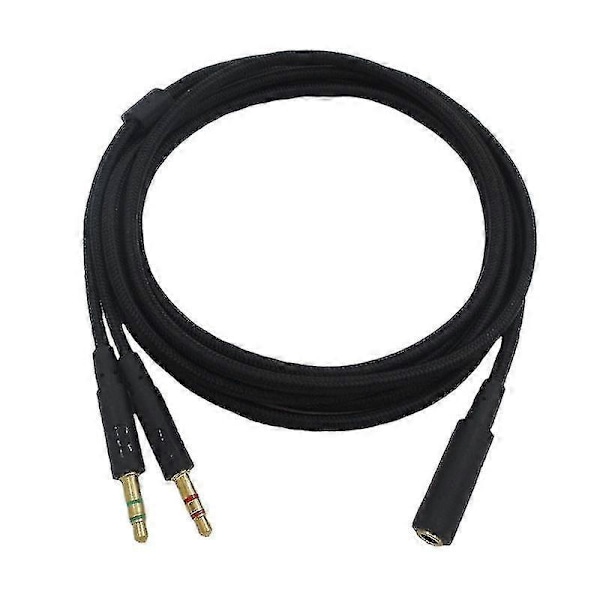 3,5 mm Universal 2 i 1 Gaming Headset Audio- Forlængerkabel kompatibelt med Cloud II/Alpha-/Cloud Flight/Core Hea-B2