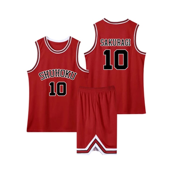 Anime Sakuragi Hanamichi Cosplay Slam Dunk Jersey Shohoku School Basketball Uniform Sportswear Kaede Rukawa Cosplay Costume Green 5XL