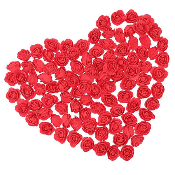 Konstgjorda rosenblommor Huvud Dekorativa Bröllop Faux Skum Rund Realistisk Design 50-pack