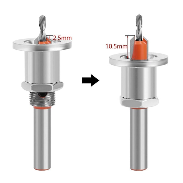 5st 8mm Hss Försänkare Träbearbetning Fräsbits Set Fräs Skruvutdragare Rivning Trä C