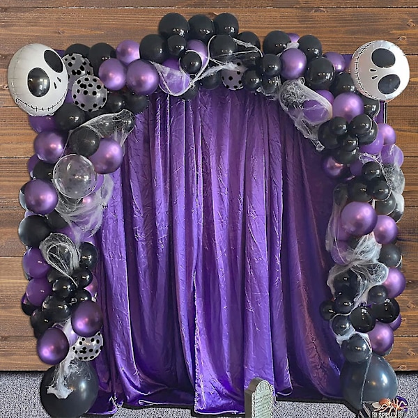 Halloween Fest Dekoration Balloner 145 stk. Ballon Guirlande Bue Sæt Sort Lilla Konfetti Balloner Og Mylar Balloner Til Halloween Fødselsdagsfest bd