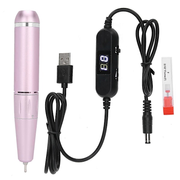Sähköinen kynsien kiillotuskone Kannettava USB Nopea poisto Kiillotuskynä 30000 rpm Ruusukulta