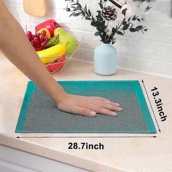 6-pack Premium 100% Bomull Frotté Diskhanddukar, Superabsorberande Disktrasor med Hängögla Blue-green 34*73cm