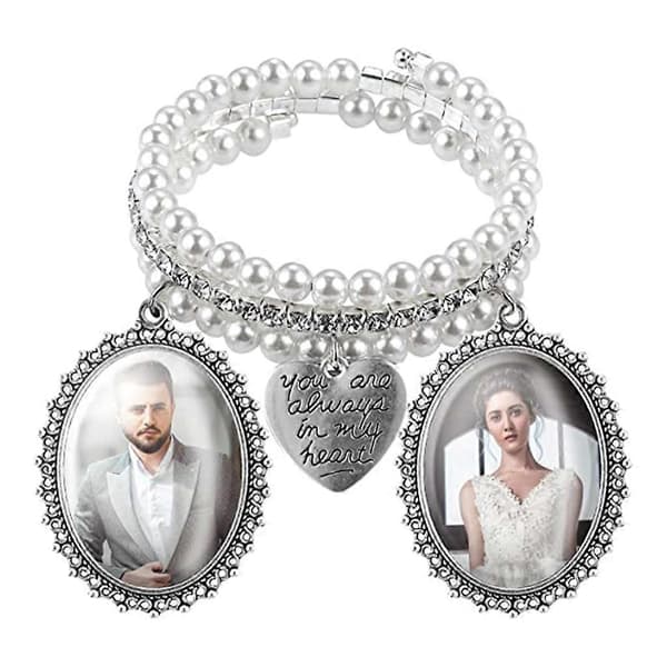 Spetsram Bröllop Pärlberlock Armring Bröllopsbukett Fotoberlock Armband