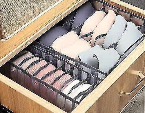 3-pack Lådinsats för Underkläder, Vikbar Förvaringslåda för Underkläder, Förvaringsfack för BH, Strumpor, Slipsar (vit)
