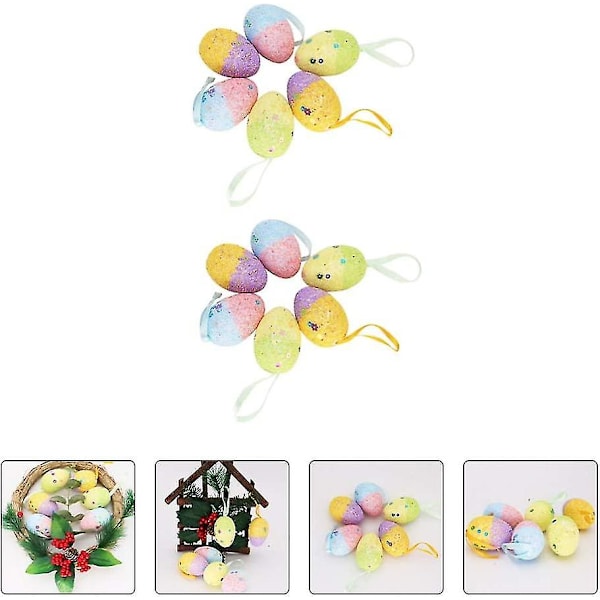 Påskdekorationer 4*6cm Julgransskum Äggdekorationer 12 Stycken bd