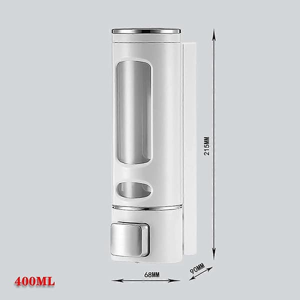 Väggmonterad manuell duschlotiondispenser för badrumskök (1 st, vit) cy