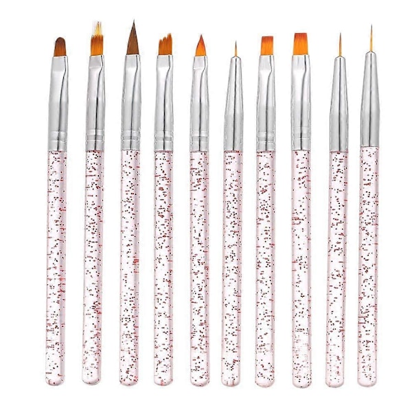 10 st Nagelkonst Penselset, Nagelpenslar, Akryl Nagelpensel Kit