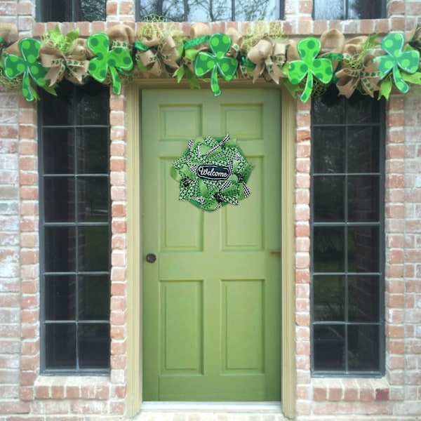 Juldekorationer St Patrick's Day Leprechaun Krans Klöver Leprechaun Band Mycket Väder Q