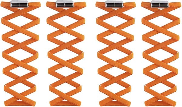SBSGV Orange Elastiske Snørebånd Uden Binding For Voksne, Børn, Ældre, System Med Elastiske Snørebånd (5 Par)