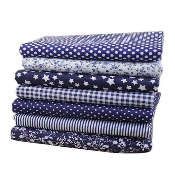 7 st 25x25cm Blommig Prickig Lapptäcke Bomullstyg Enfärgat Tyg DIY Sömnad Quilting mengxi
