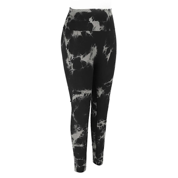 Tie Dye Leggings Sømløse Højtaljede Elastiske Sorte Hurtigtørrende Bløde Åndbare Yoga Leggings til Kvinder M