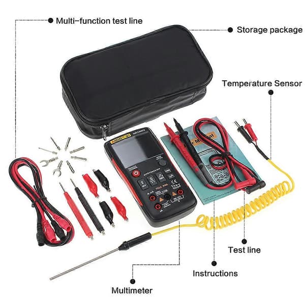 Q1 True-RMS Digitalt Multimeter Auto Knap 9999 Tællinger Analog Bargraf Tester