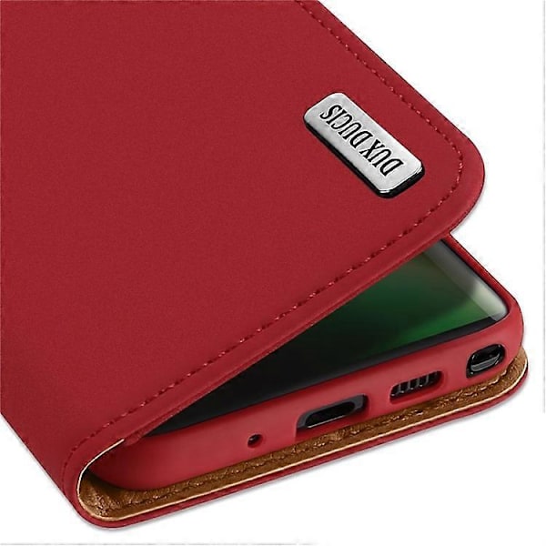DUX DUCIS Wish Series Kompatibel med Samsung Galaxy Note 10 / Note 10 5G Plånboksfodral Äkta Läder Red